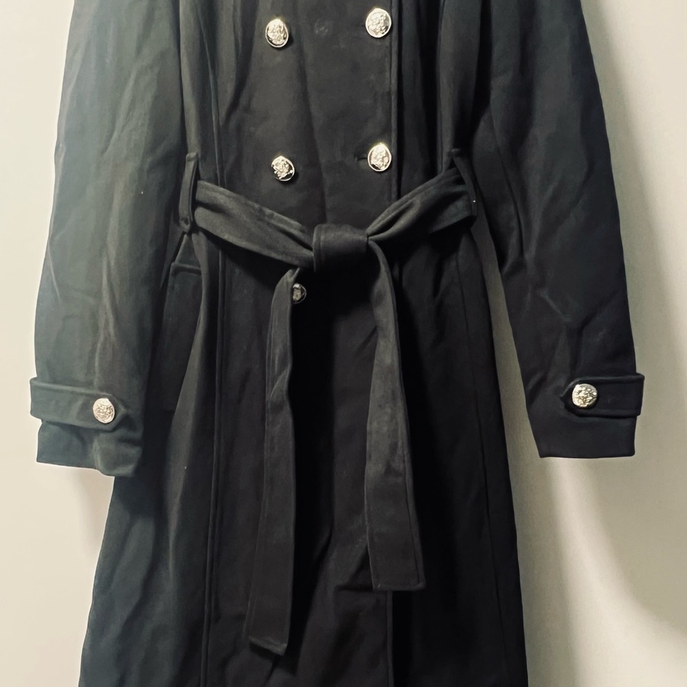 Cicy Bell Womens Black Long Hooded Coat